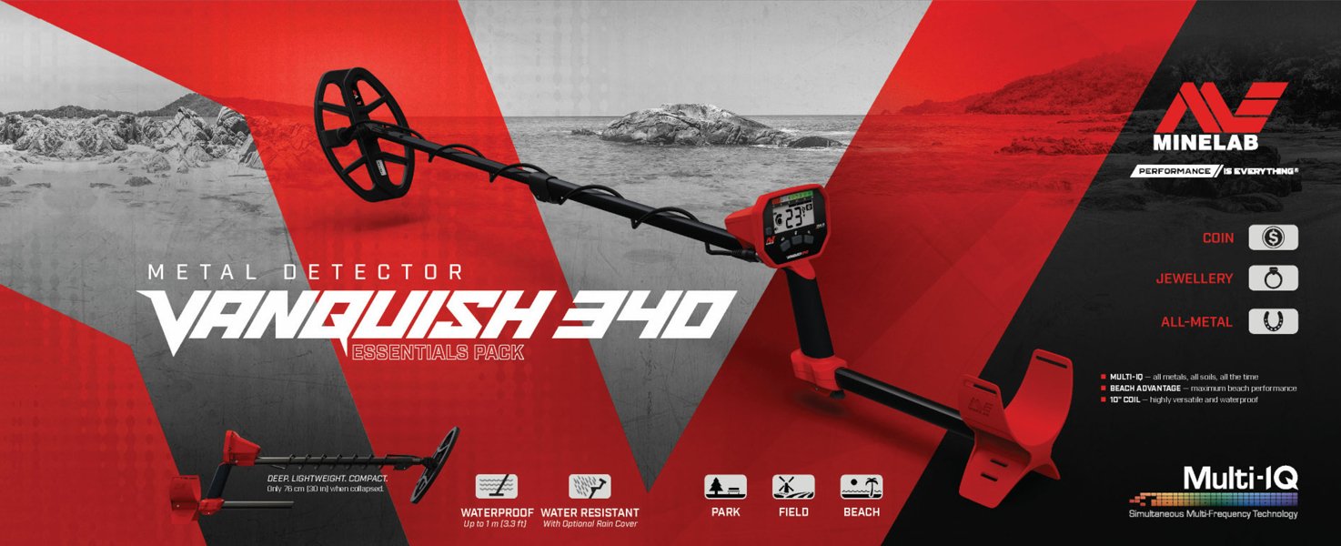 Vanquish 340 - Multi IQ för god metallurskiljning SVART/RÖD / EN STL