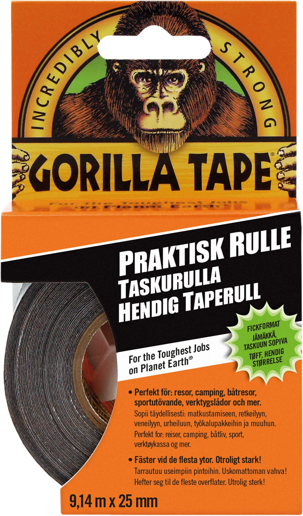 Gorillatape Handy Roll 9 m lång/25 mm bred EN STL