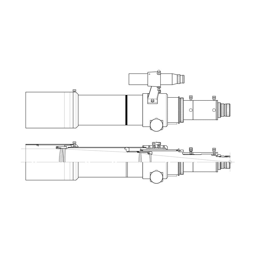 FSQ-85EDX - Med sökare och fästen EN STL