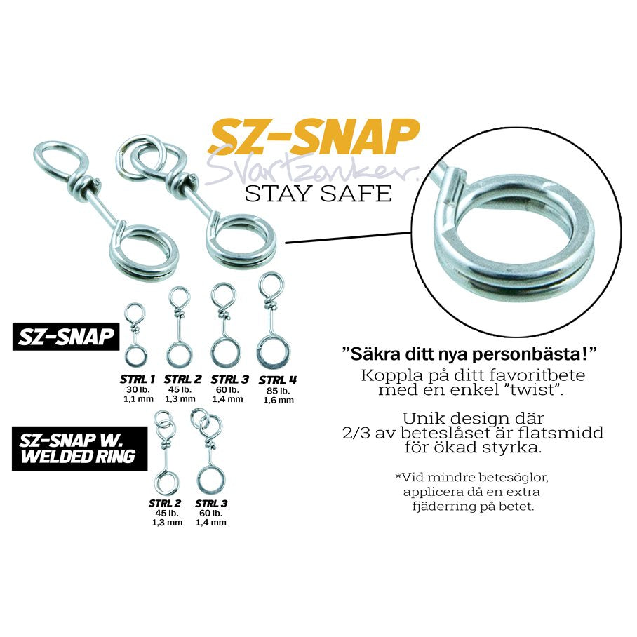 Snap Beteslås 10-Pack STRL 1 / 30 LBS