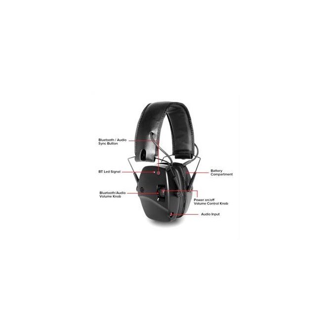 Hörselskydd EM030B Bluetooth 3,5 mm Ingång SVART / EN STL