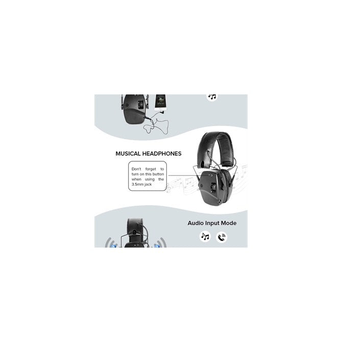 Hörselskydd EM030B Bluetooth 3,5 mm Ingång SVART / EN STL