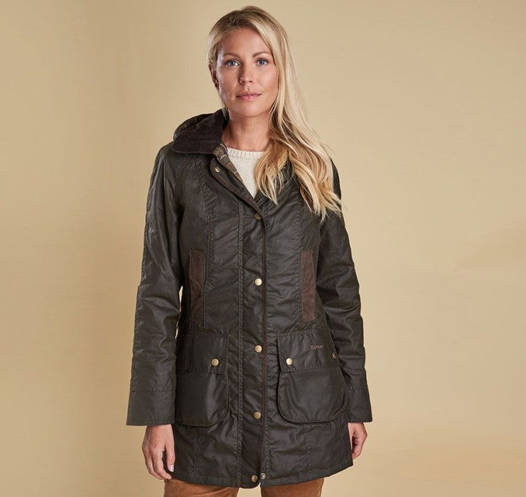 Bower Wax Jacket Dam OLIVE / UK 10-S