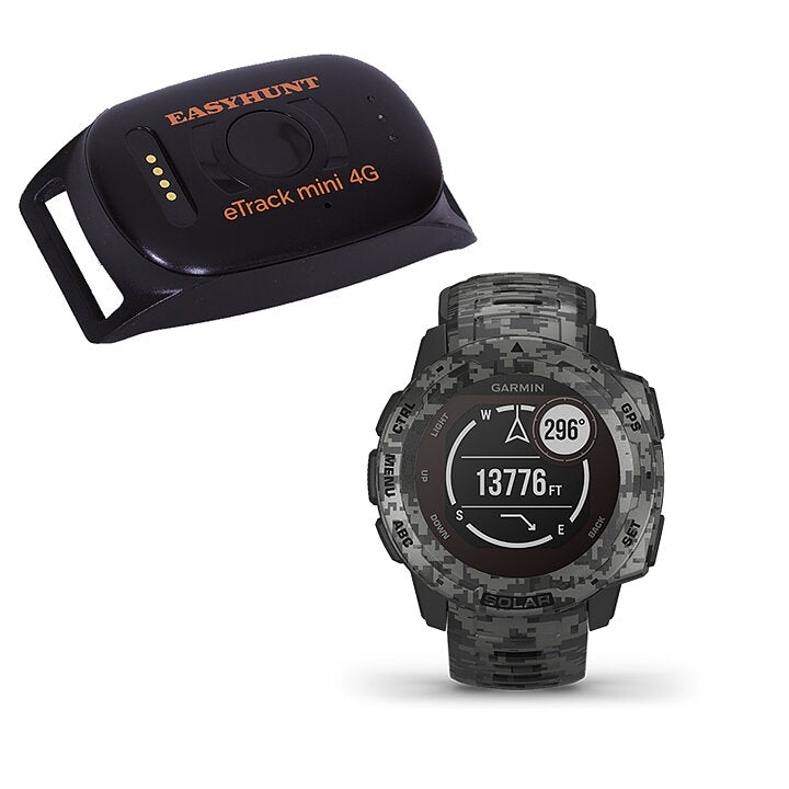 Garminpaket;Easyhunt eTrack mini +Instinct Solar, T5mini halsband ONE SIZE