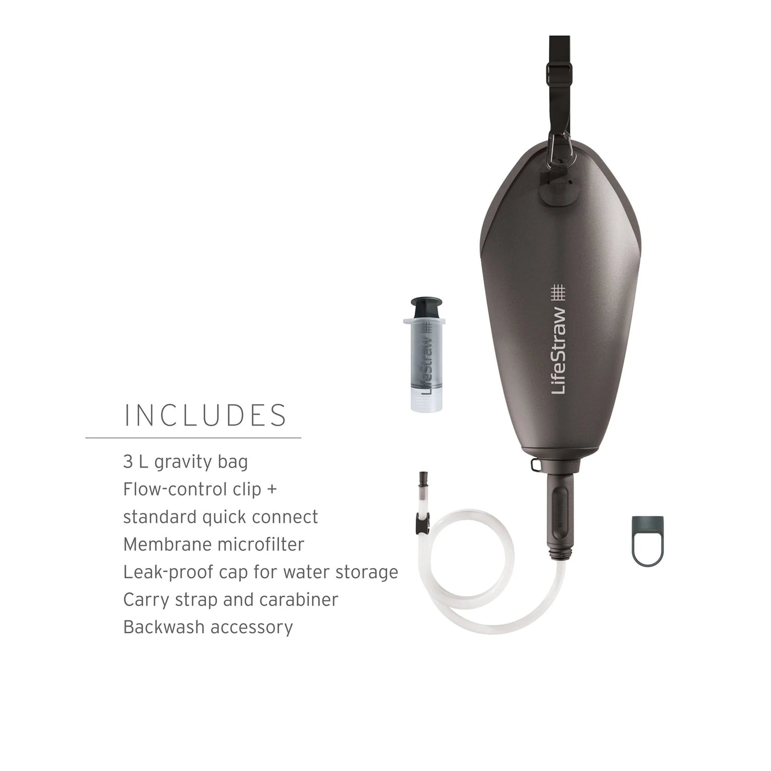 Peak Gravity Collapsible 3 Liter DARK GREY / ONE SIZE