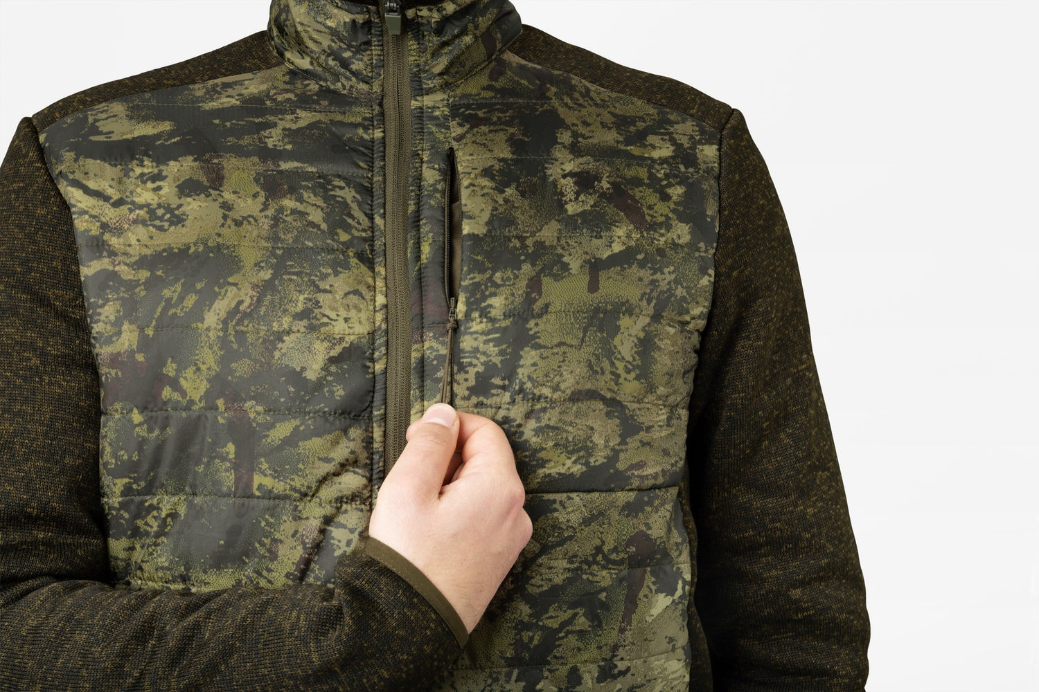 Theo Hybrid Camo Fleece Jacka INVIS GREEN / M
