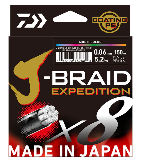 J-Braid Expedition X8 150m SMASH ORANGE / 0,06MM 150METER