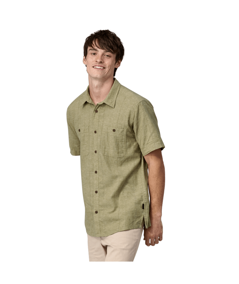 Men's Back Step Shirt SWELL DOBBY: BUCKHORN GREEN / S