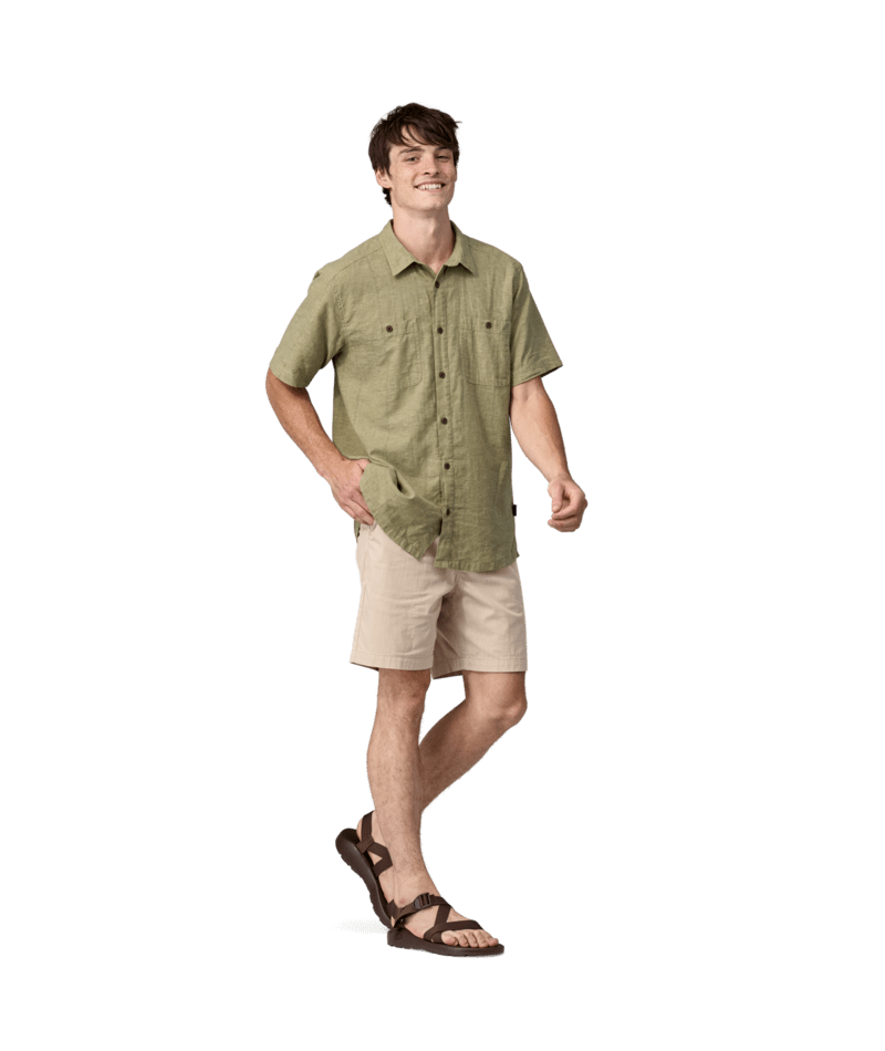 Men's Back Step Shirt SWELL DOBBY: BUCKHORN GREEN / S