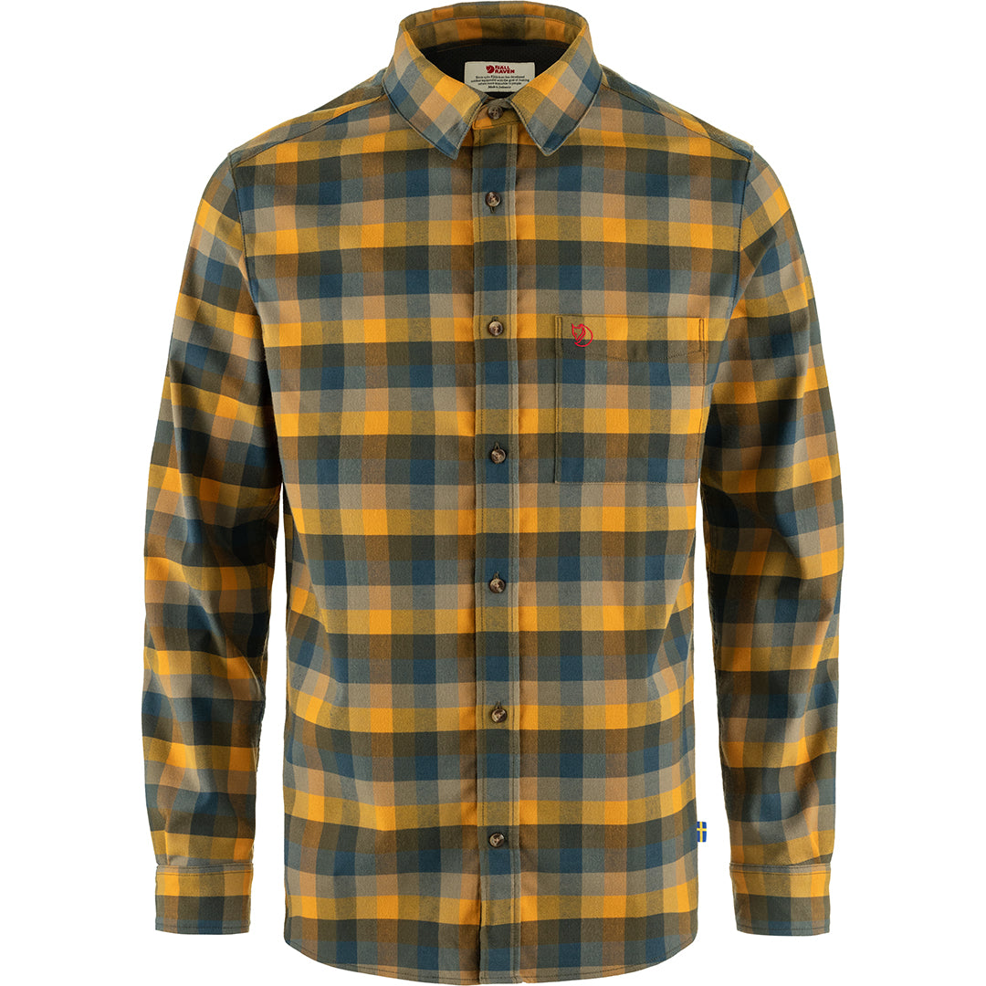 Lappland Stretch Flanellskjorta Men LAUREL GREEN-MOUNTAIN BLUE / S