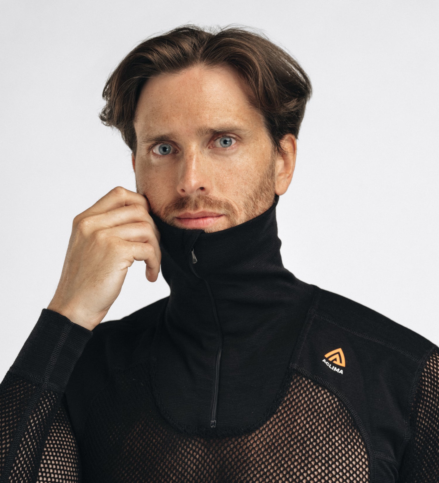 WoolNet Original Polo w/Zip Men Jet Black JET BLACK / XS