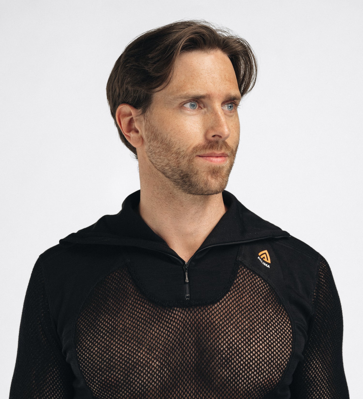 WoolNet Original Polo w/Zip Men Jet Black JET BLACK / XS