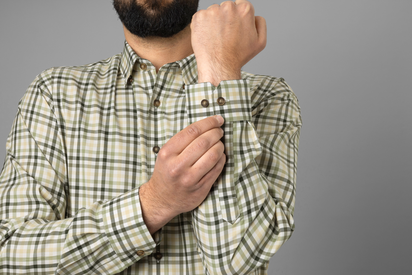 Milford L/S Skjorta BEECH GREEN CHECK / 4XL