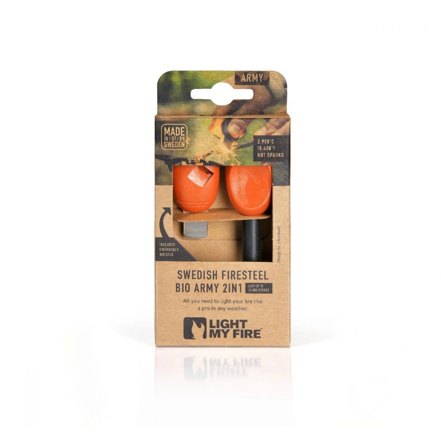 Swedish FireSteel army 2in1 COCOSHELL / EN STL