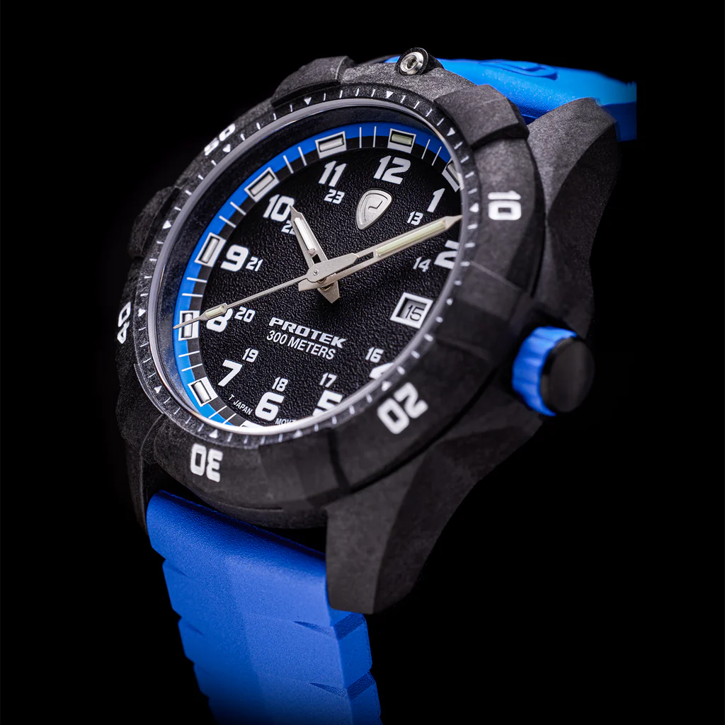 Carbon Composite Dive Series 1003B Svart Blå Med Blått Armband SVART BLÅ MED BLÅTT ARMBAND / 1 ST