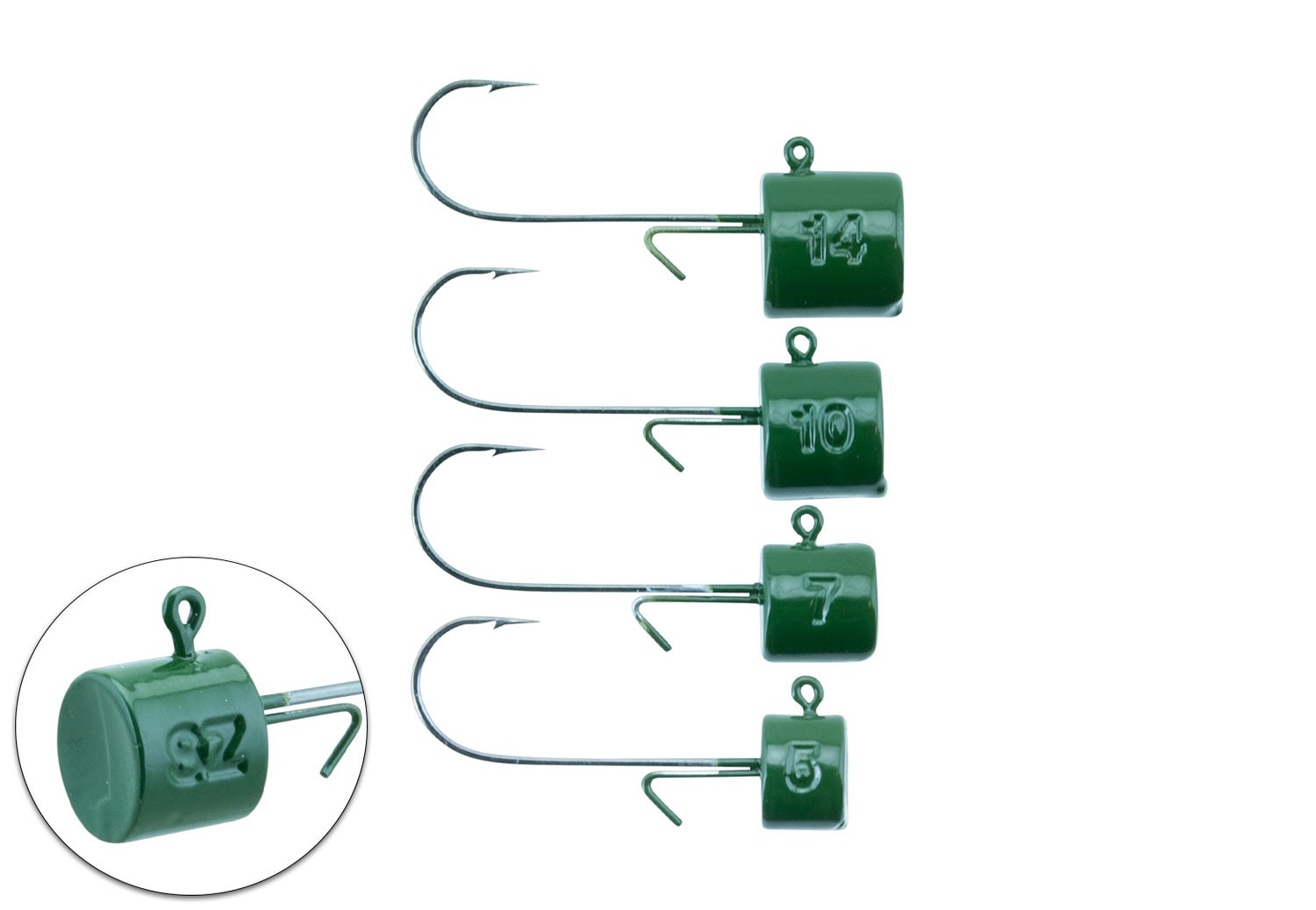 Ned Jig Head Bismuth 2-pack DARK GREEN / 2/0 / 5 GRAM