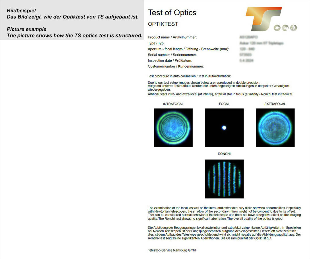 TS-Optics 185 mm f/7 Triplet Apo - EDT Design 1 ST