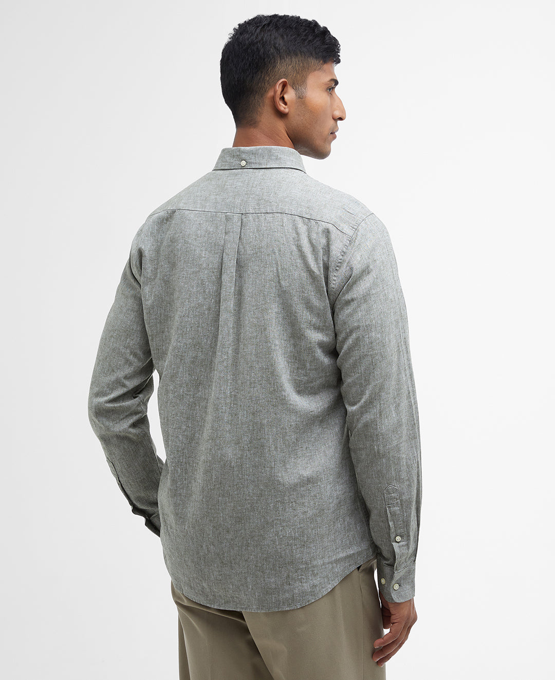 Nelson Tailored Shirt Men BLEACHED OLIVE / S