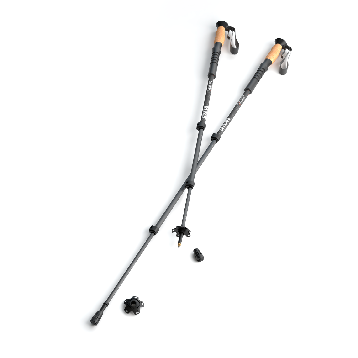 Trekking poles aluminum cork ONE SIZE