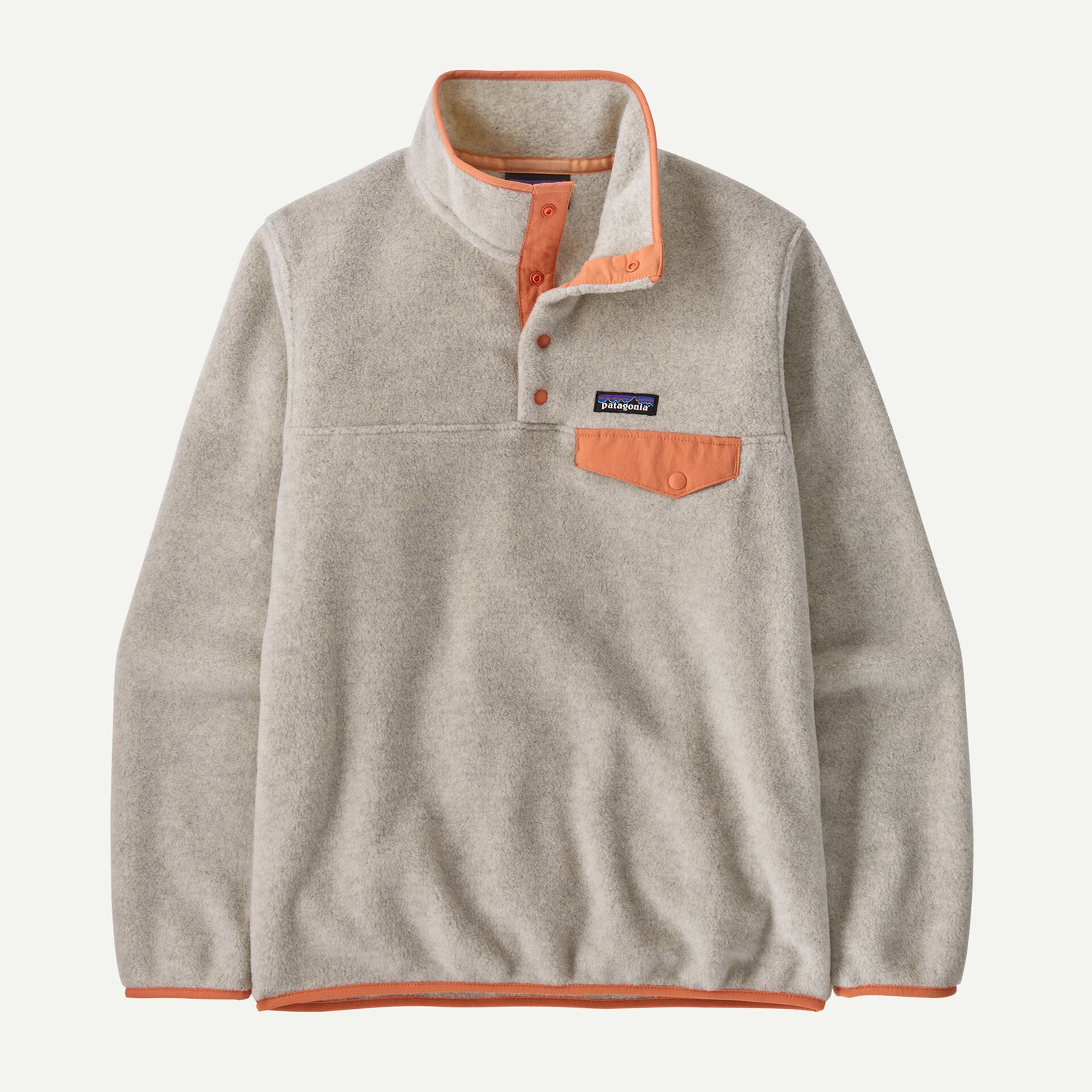 Women's LW Synchilla Snap-T Fleece P/O OATMEAL HEATHER W/HEIRLOOM PEACH / XL