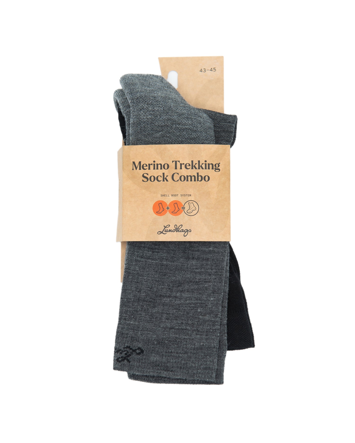Merino Trekking Sock Combo Mid LIGHT GREY MELANGE/BLACK / 34-36