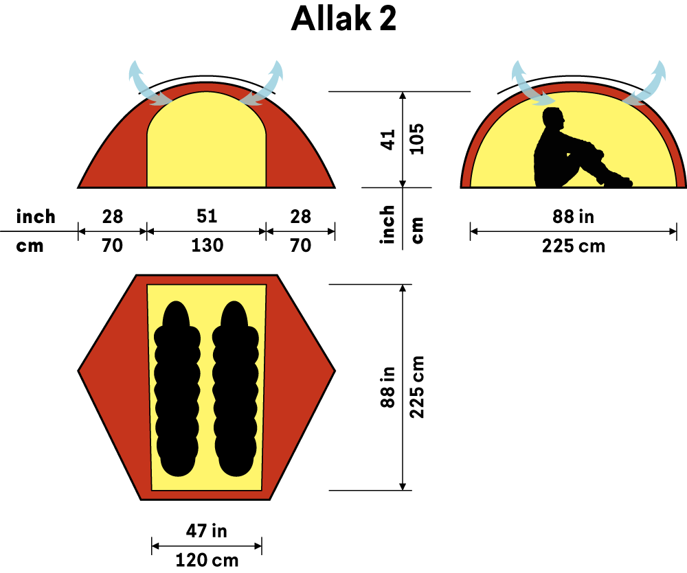 Allak 2 tält GREEN / EN STL
