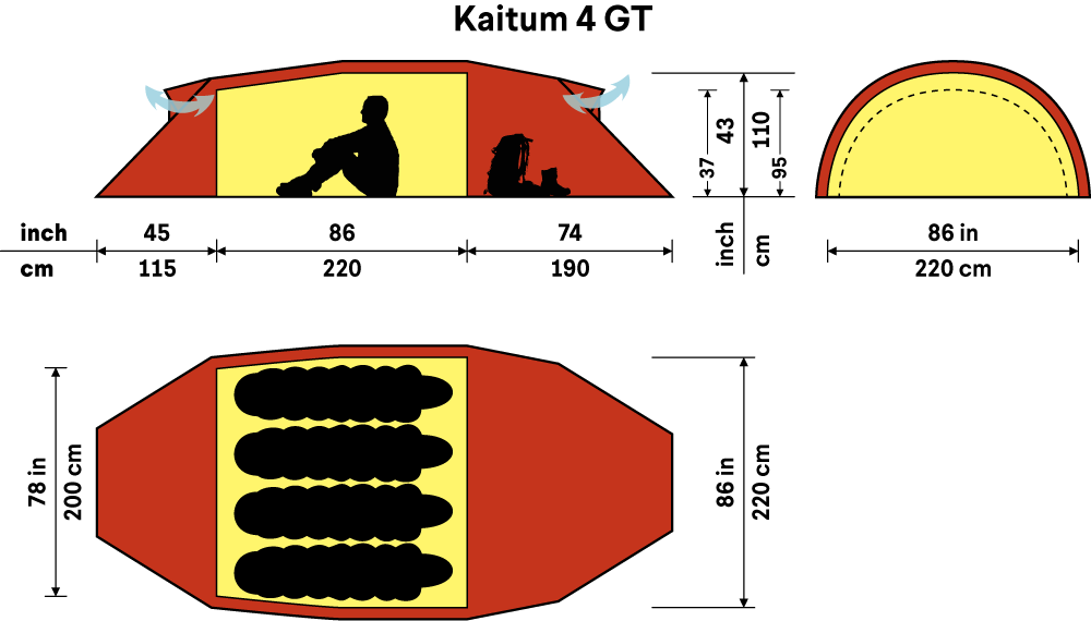 Kaitum 4 GT tält GREEN / EN STL