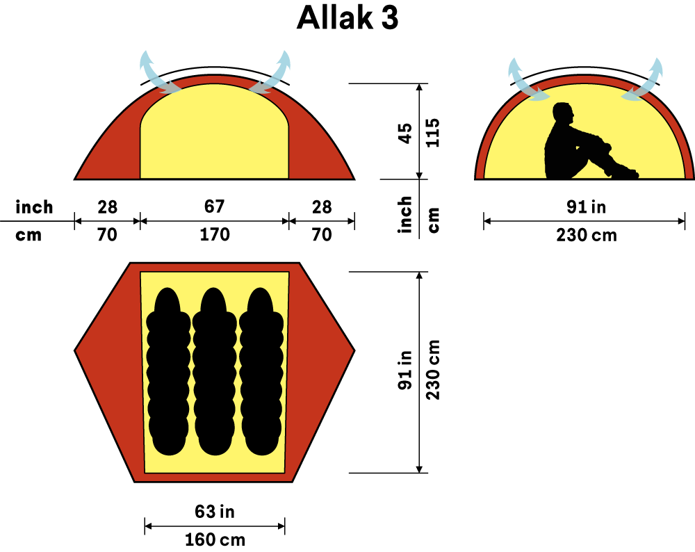 Allak 3 tält GREEN / EN STL