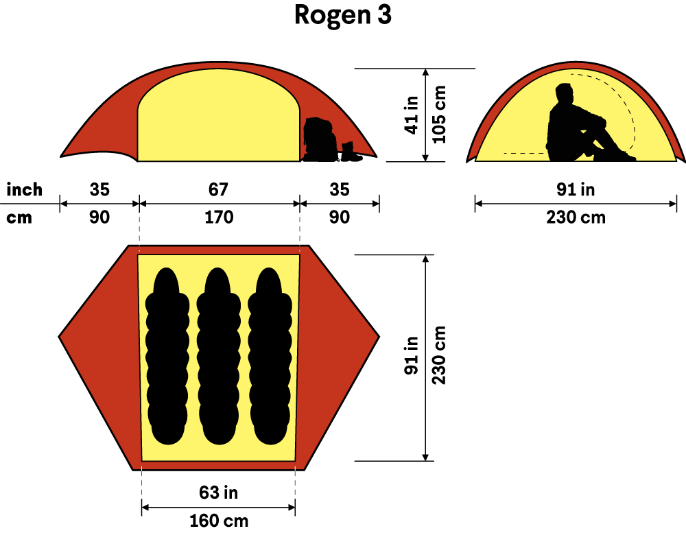 Rogen 3 tält GREEN / EN STL