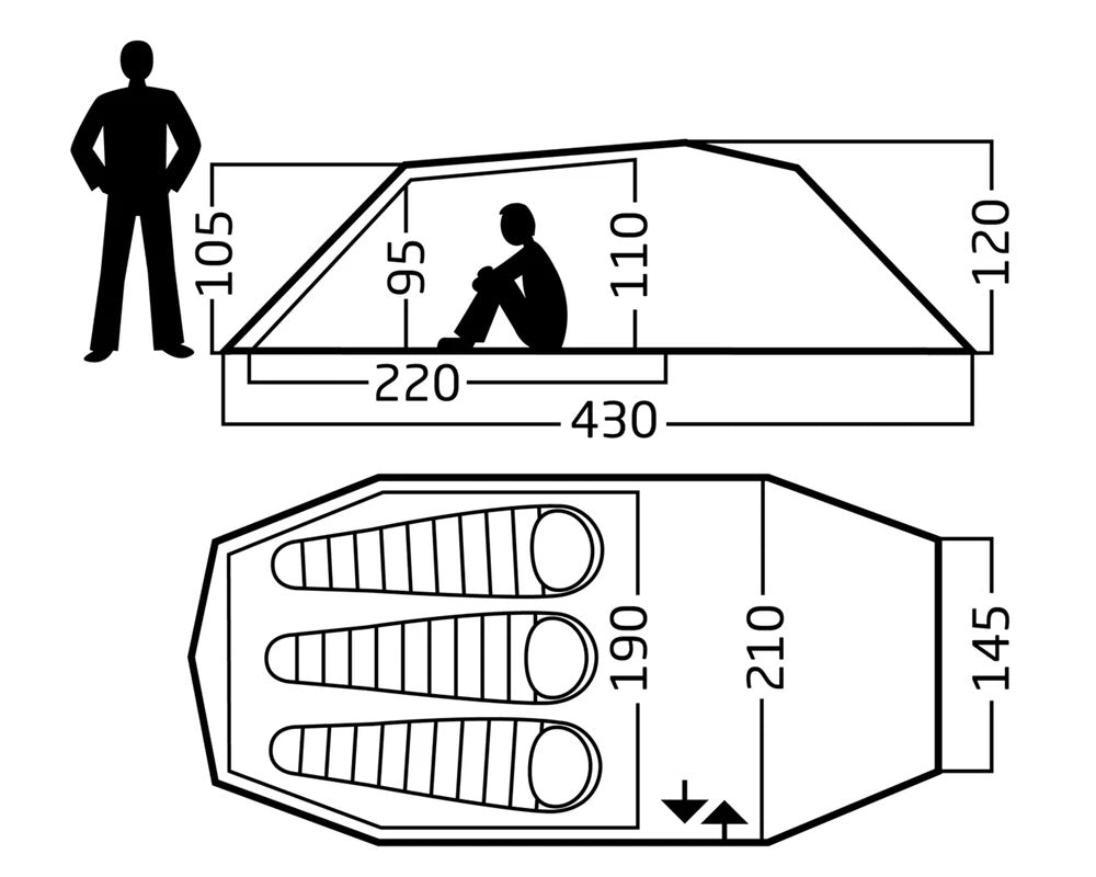 Oppland 3 LW (2.0) Tent BLACK FOREST GREEN / ONE SIZE