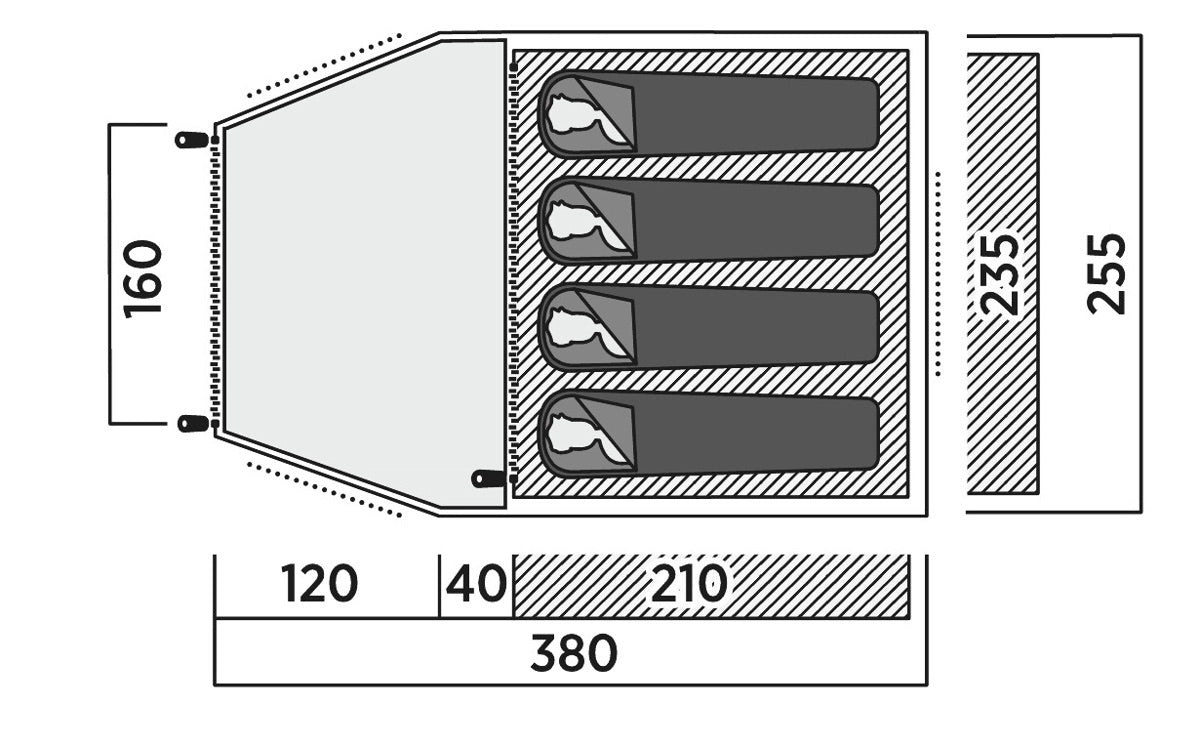 Kinn 4p Kupoltält GREEN / EN STL