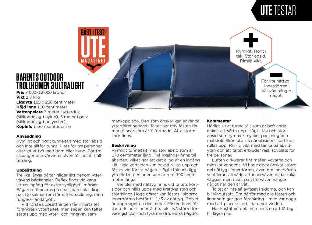 Trollheimen 4 Ultralight BLUE / ONE SIZE