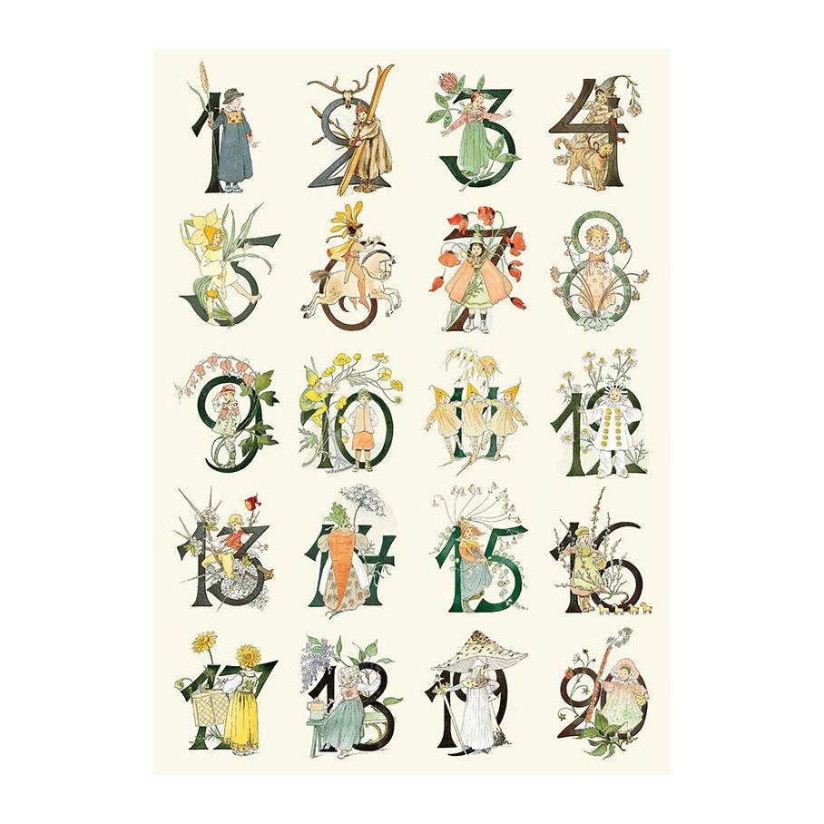 Blomstersiffror affisch EN STL