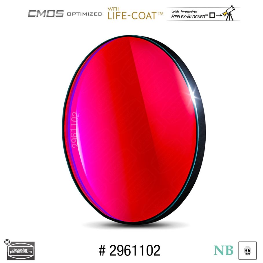H-alfa Smalbandfilter MODELL H-ALFA 6,5 NM & STORLEK 36 MM OMONTERAT