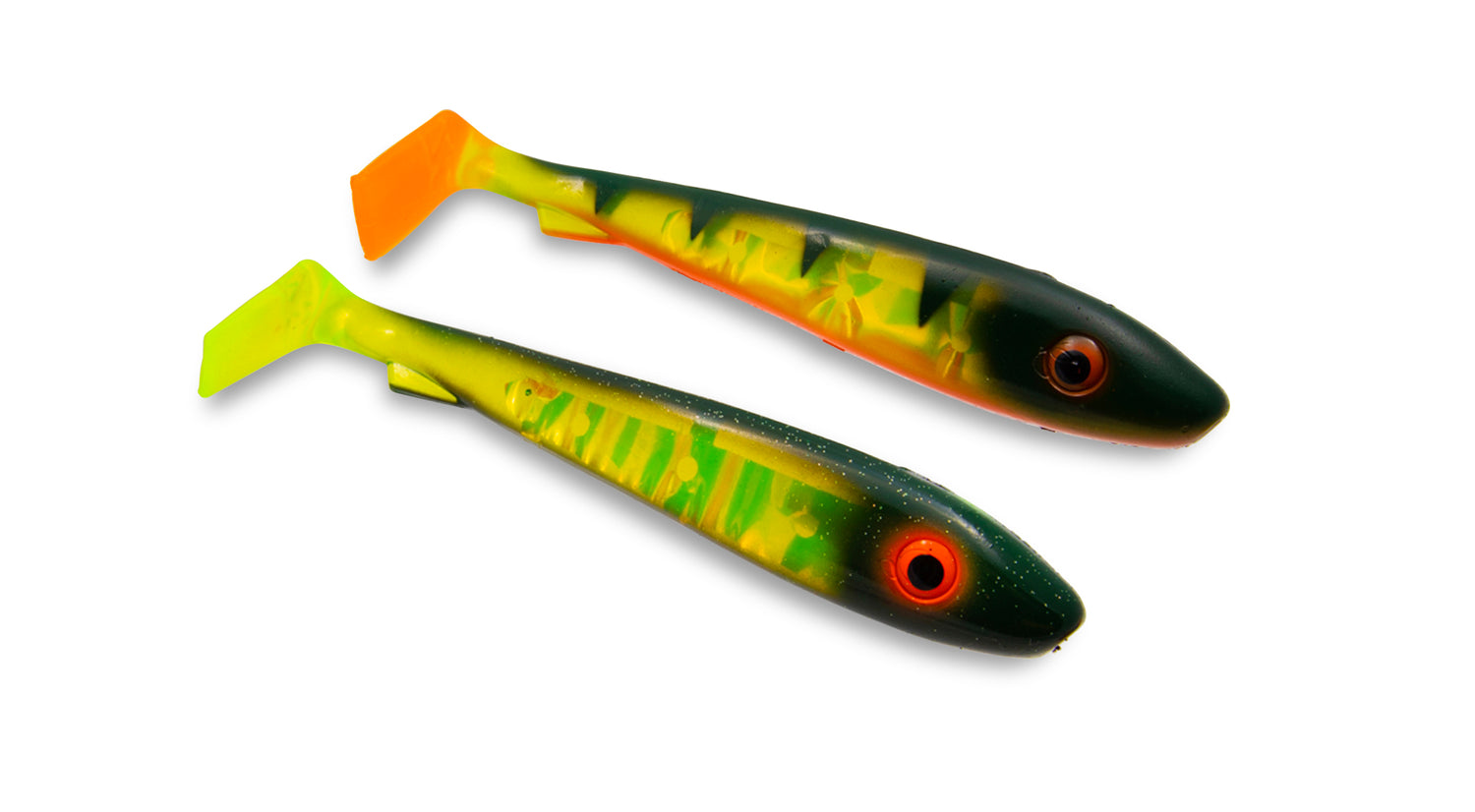 McRubber Flash 25 cm Gummibete BLACK CHARTREUSE OCH FIRE TIGER / EN STL