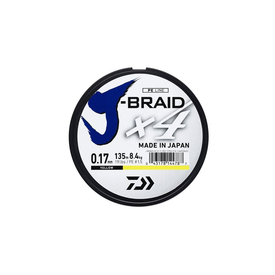 J-Braid X4 135 m Yellow YELLOW / 0,13 MM
