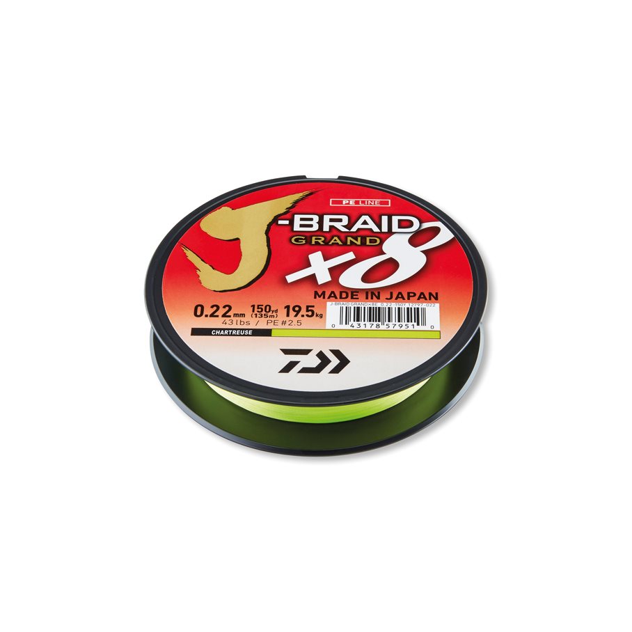 J-Braid X8 Grand 135m Chartreuse CHARTREUSE / 0,20 MM