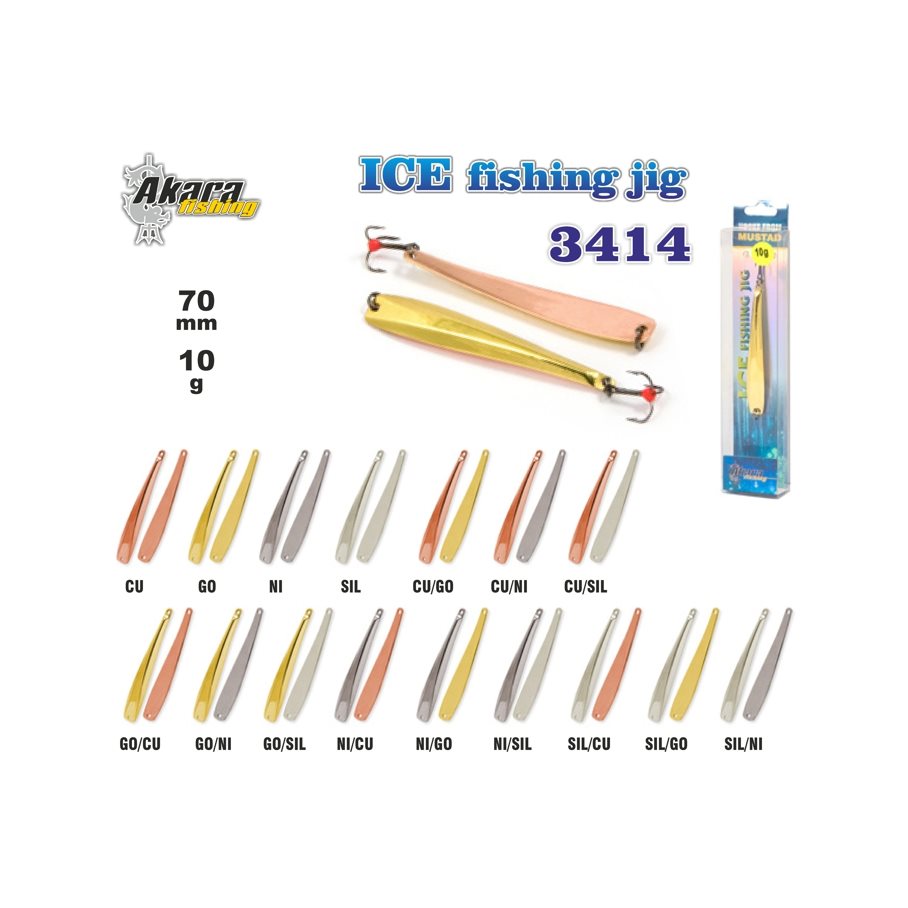 Pirk 3414 70 mm, 10 g NICKEL/GULD / EN STL