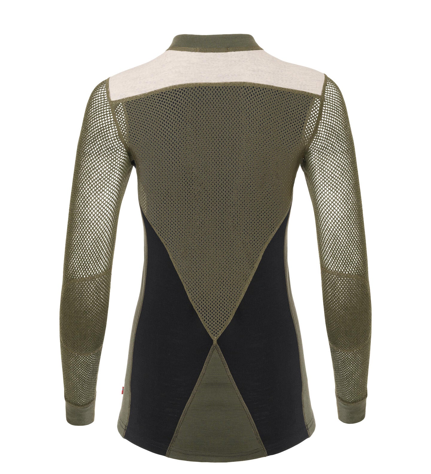 WoolNet Hybrid Crewneck Shirt Women JET BLACK/OLIVE NIGHT/BEIGE MEL / XXL