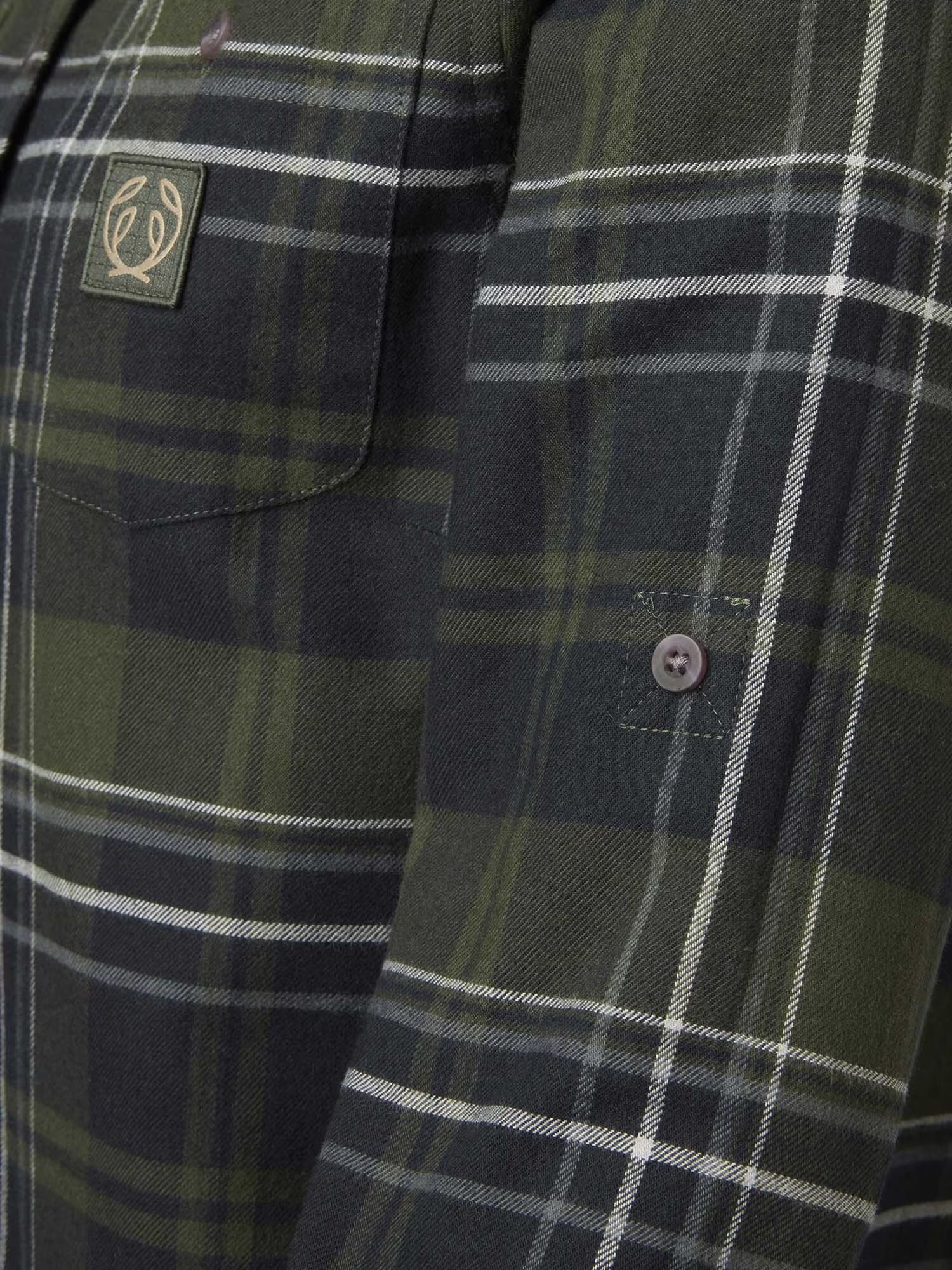 Heron Flannel Shirt Women OCTOBER GREEN CHECKED / 46