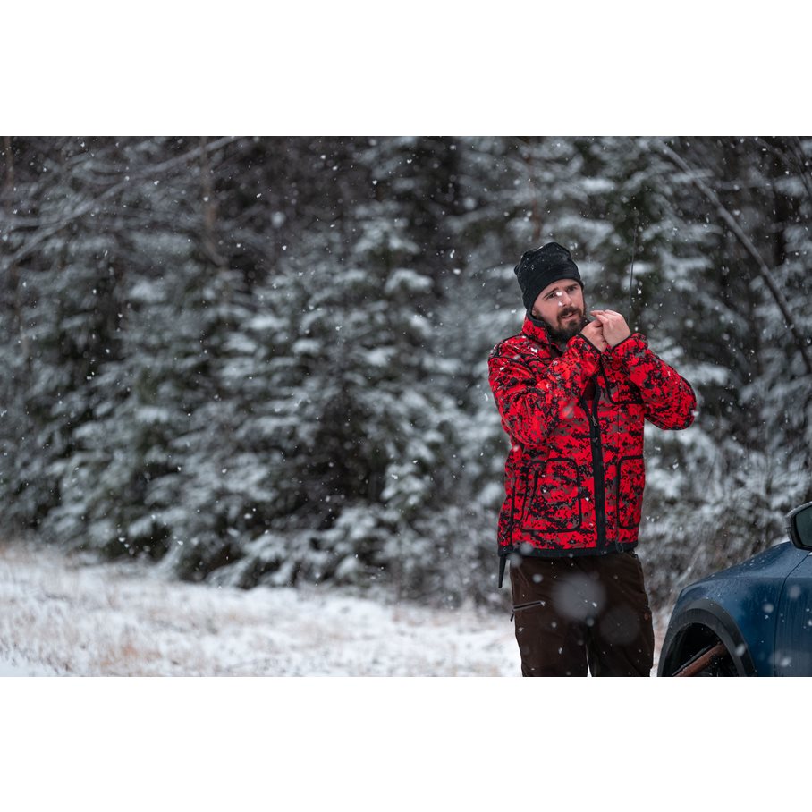 Jämtland Pixel Jacka RÖD/SVART / XS