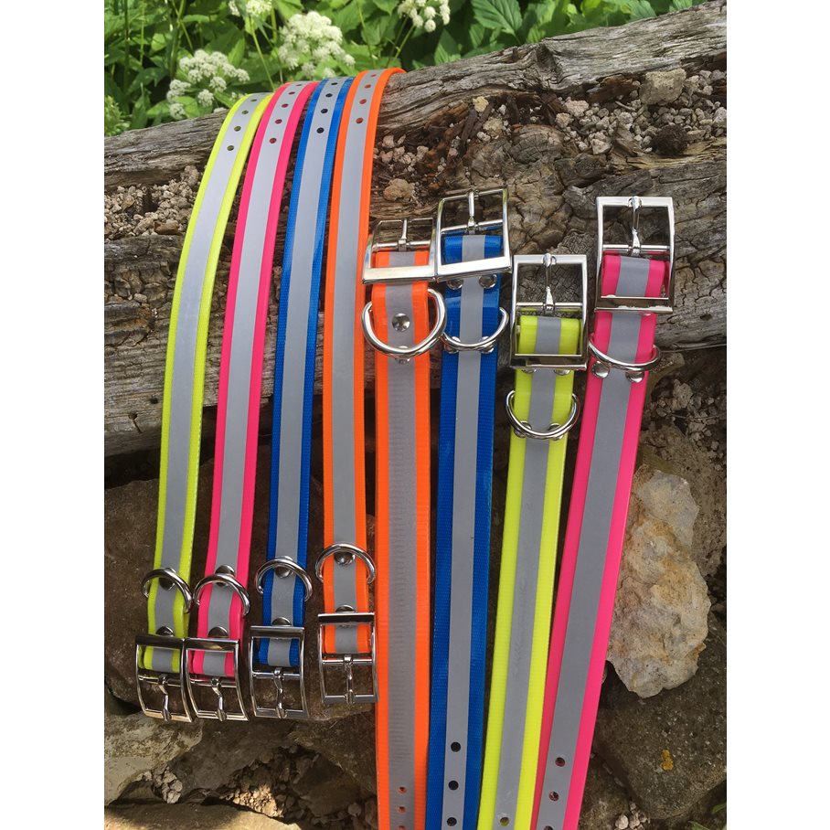 Halsband med reflex till DC-50, T5Mini, Wehunt. BLÅ / 25 MM