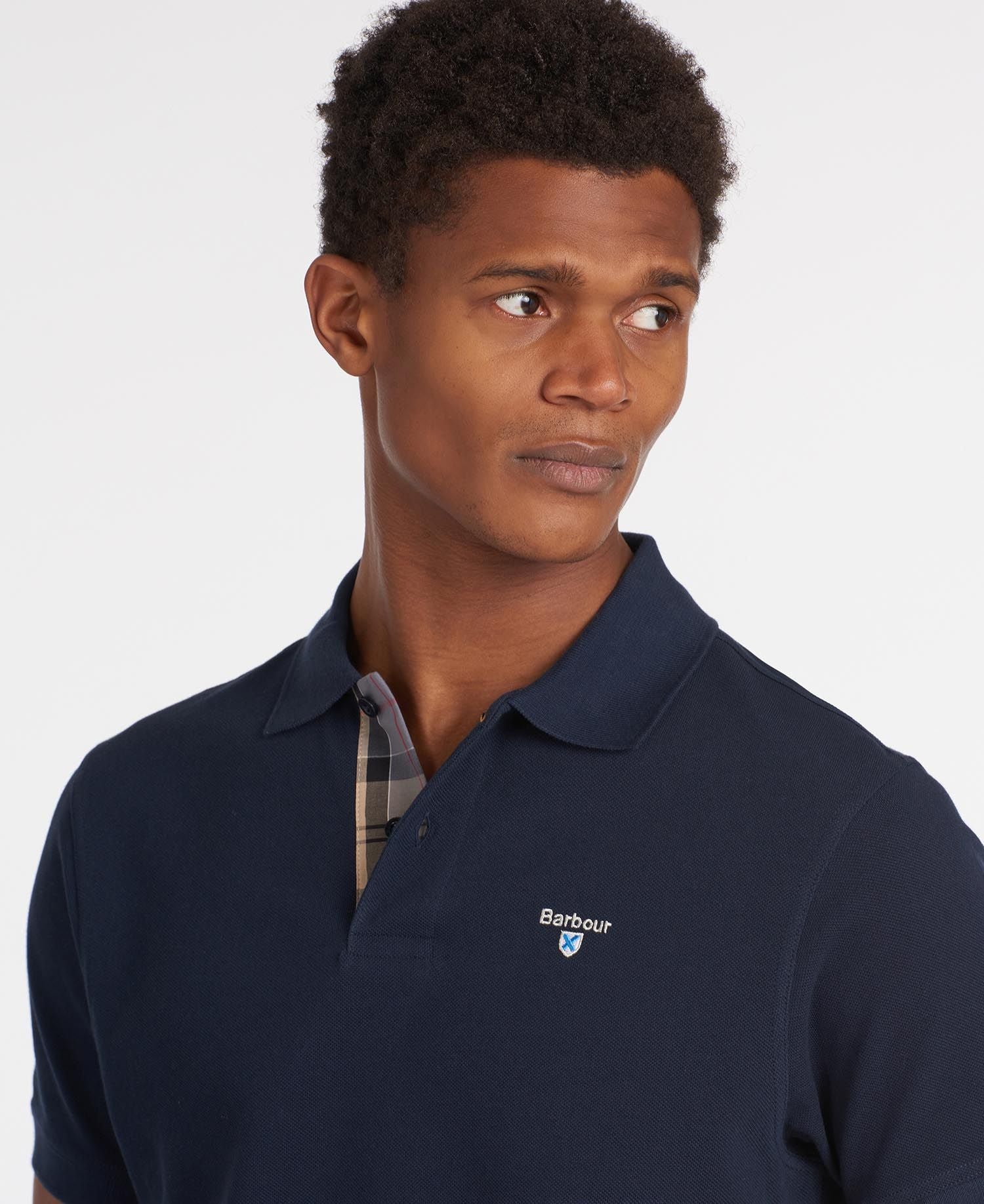 Tartan Pique Polo Men NEW NAVY / XL