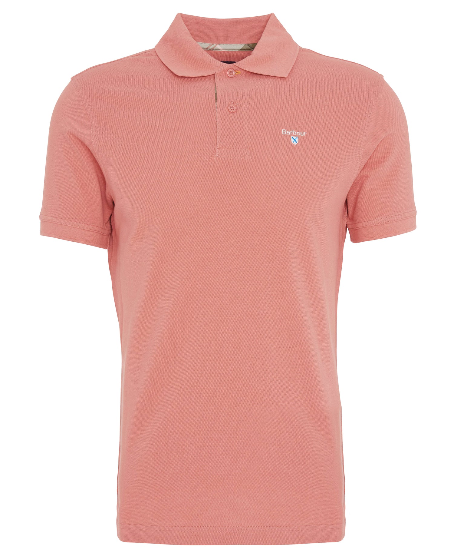Tartan Pique Polo Men PINK CLAY / XXL