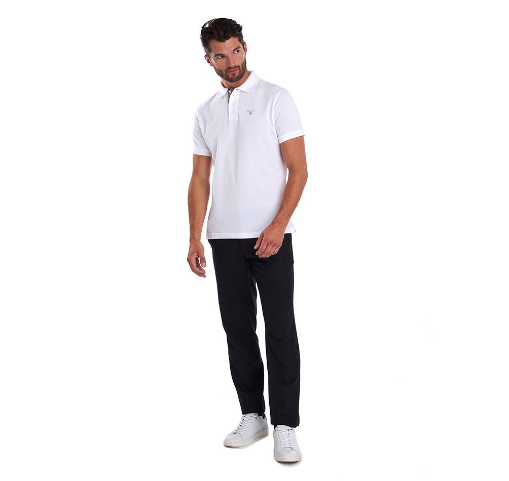 Tartan Pique Polo Men WHITE/DRESS / S
