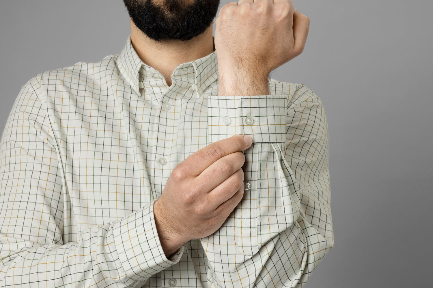 Allerston L/S skjorta EMERALD GREEN/WHITE / M