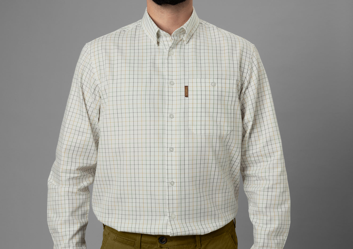 Allerston L/S skjorta EMERALD GREEN/WHITE / L