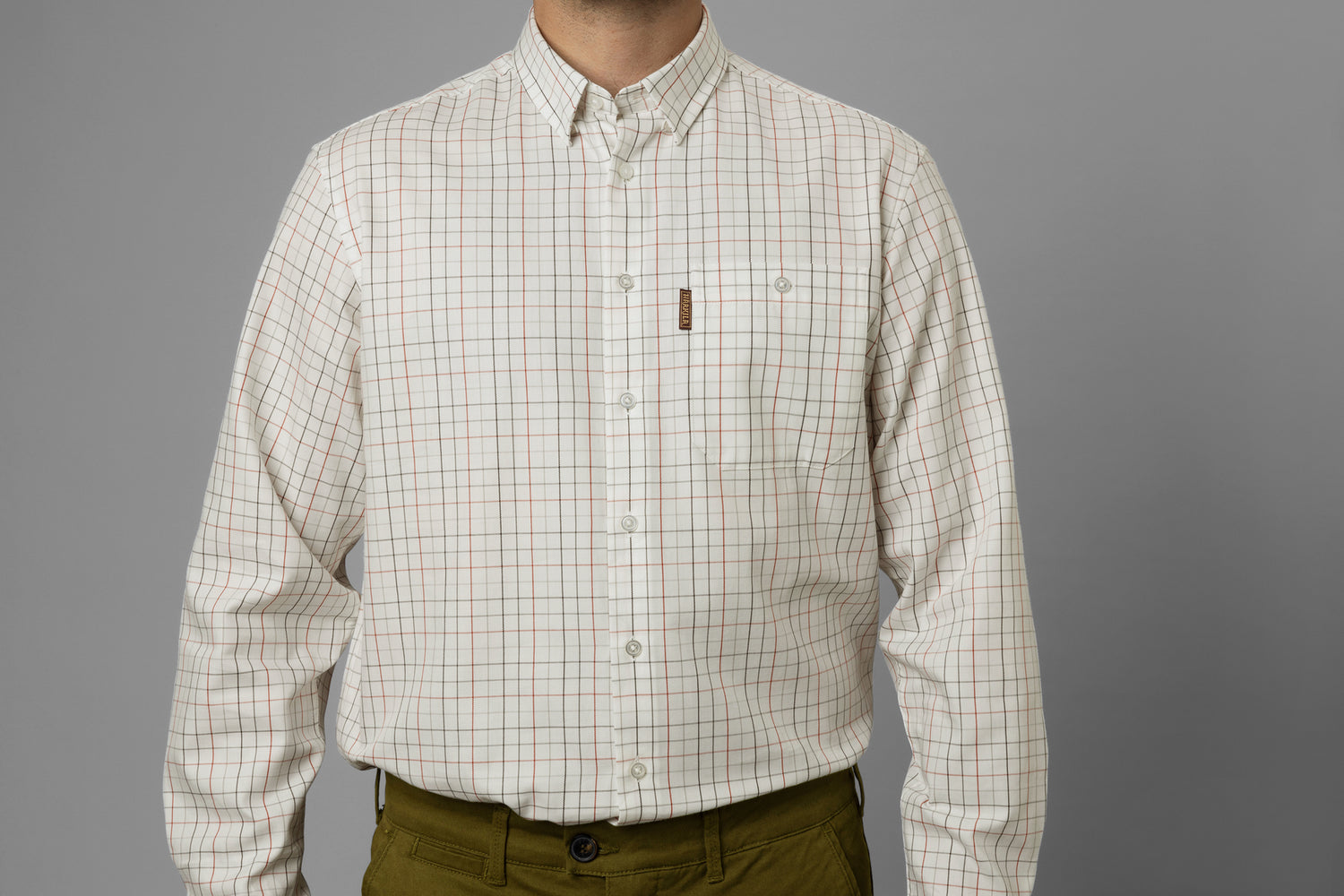 Allerston L/S skjorta BLOODSTONE RED/WHITE / M