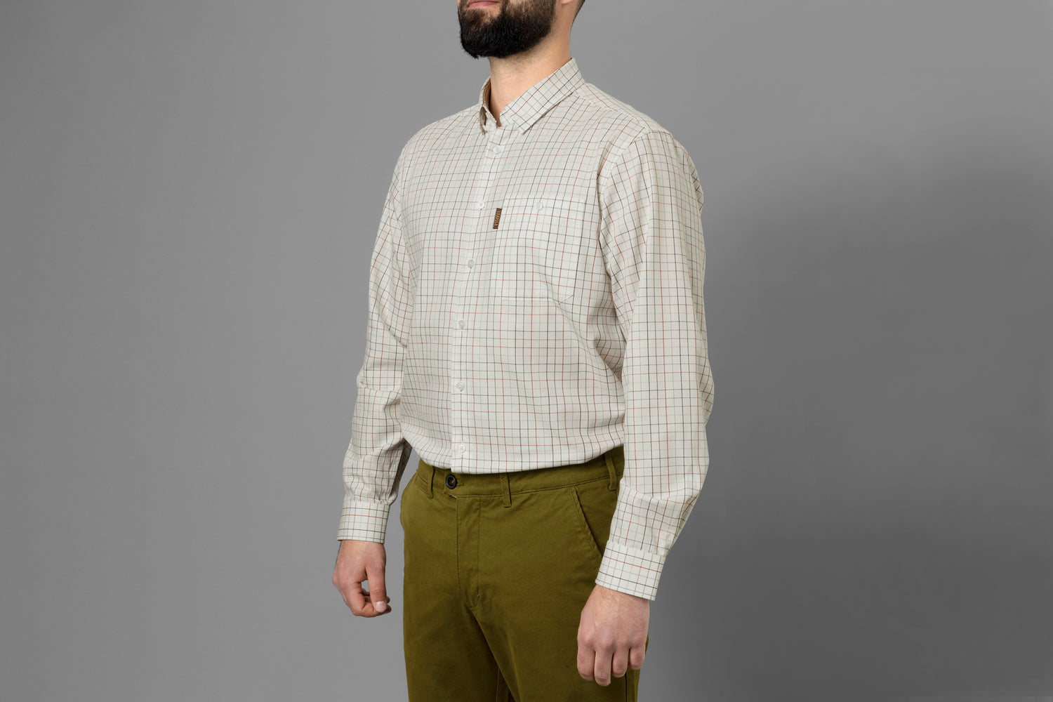 Allerston L/S skjorta BLOODSTONE RED/WHITE / L