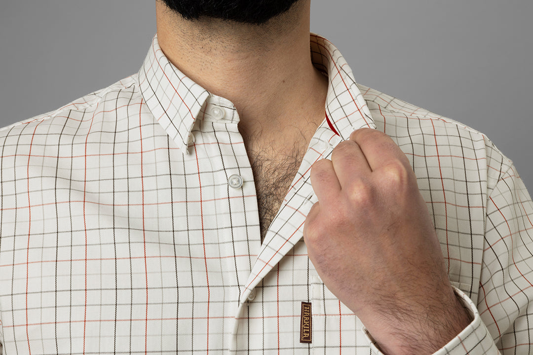 Allerston L/S skjorta BLOODSTONE RED/WHITE / XL